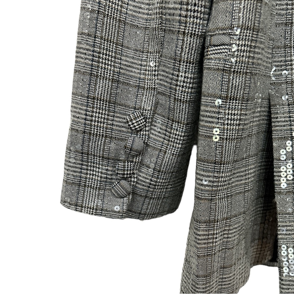 Jason Wu Sequined Double Breasted Blazer Gray Plaid Small NEW - Picture 7 of 16